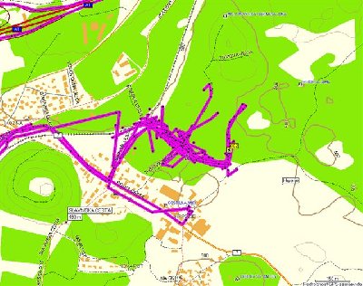 Takole zgleda sled gibanja pri lanskem gašenju v naselju Hrpelje, zapisana z GPS.
